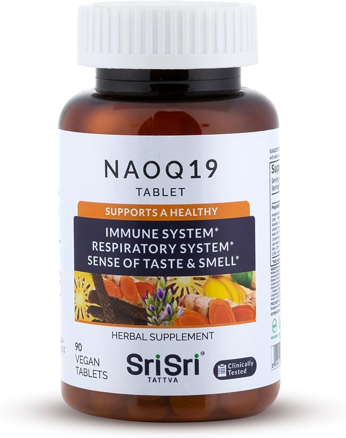 SRI SRI TATTVA NAOQ19 Immunity Support – Ayurvedic Herbal Supplement with Ashwagandha Turmeric Licorice Tulsi Andrographis – Respiratory &amp Adrenal Support – 19 Herbs &amp Adaptogens – 90 Caps