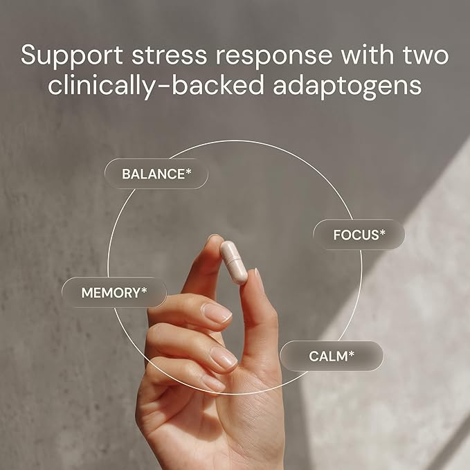 Blueprint Bryan Johnson Ashwagandha &amp Rhodiola Supplement – 120mg Ashwagandha + Rhodiola Root – Daily Adaptogen Capsules for Stress Support Mood Balance Energy &amp Focus – 30 Vegan Capsules