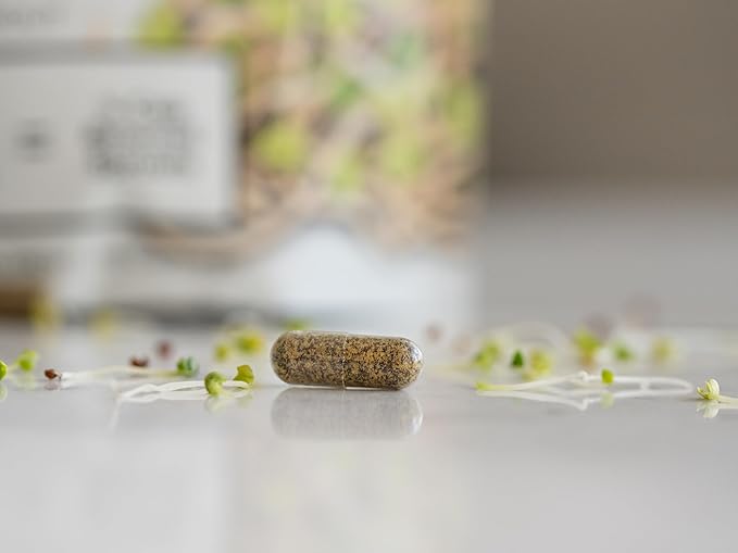 KOYAH - Organic Broccoli Sprout Capsules – Freeze-Dried Whole Broccoli Sprouts – 3rd Party Tested for Active Myrosinase &amp Glucoraphanin (Sulforaphane Glucosinolate) - 60 Capsules