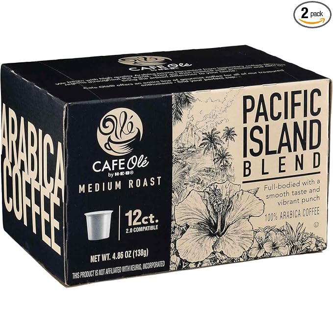 CAFE Olé by H‑E‑B Medium Roast Pacific Island Blend Coffee Single Serve Cups 12 ct 2 boxes