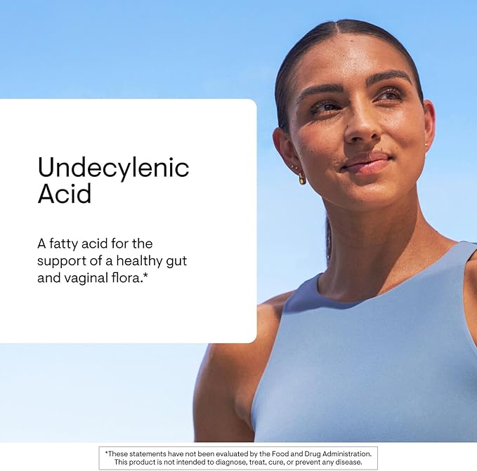 THORNE - Undecylenic Acid - Fatty Acid Support for a Healthy Balance of Gut &amp Vaginal Flora - Promotes Optimal GI Tract Function* - Gluten Dairy &amp Soy-Free - 250 Softgels