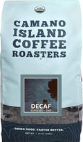 Camano Island Coffee Roasters Decaf Espresso Blend Whole Bean 2lb Fresh Dark Roast Swiss Water Processed USDA Organic Fairly Traded Shade Grown Top 1% Arabica Sweet Molasses Mixed Berry Flavor