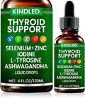 Kindled Thyroid Support Drops | Selenium Zinc Iodine L-Tyrosine Ashwagandha Liquid Drops Thyroid Bloom | Body Balance &amp Support - 4 FL.OZ (1)