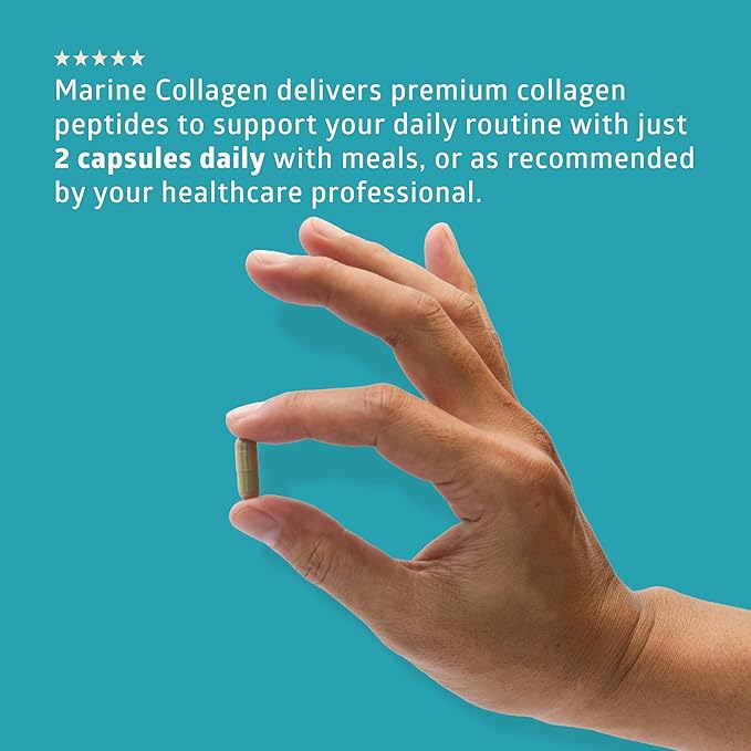Hydrolyzed Marine Collagen with Hyaluronic Acid Vitamin C Theaflavin and Copper Collagen Supplement for Women and Men for Radiant Skin Hair &amp Nails Gluten Free and Non-GMO 120 Veg Caps