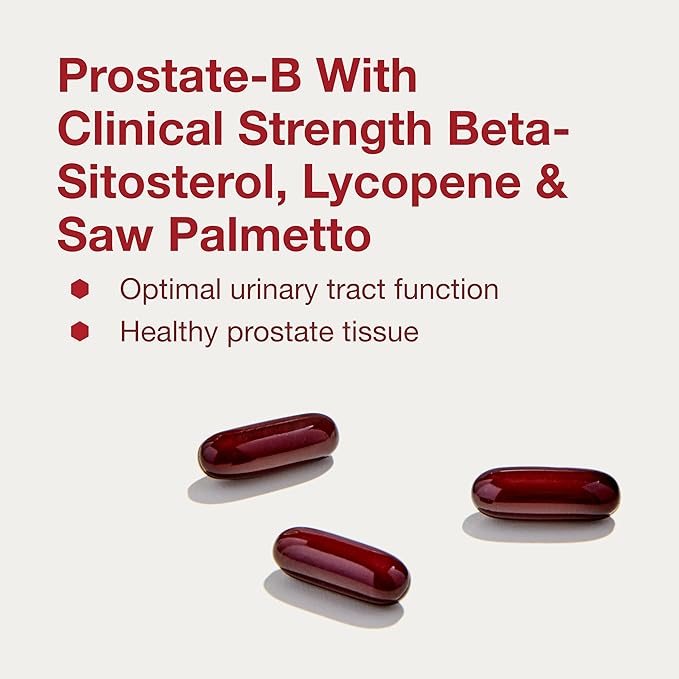 PROTOCOL FOR LIFE BALANCE Prostate-B Clinical Strength - Prostate Health Supplement for Men - with Beta Sitosterol Lycopene &amp Saw Palmetto - Halal &amp Dairy Free - 90 Softgels