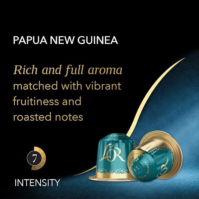 L'OR Espresso Capsules 50 Count Papua New Guinea Single-Serve Aluminum Coffee Capsules Compatible with the L'OR BARISTA System &amp *Nespresso Original Machines