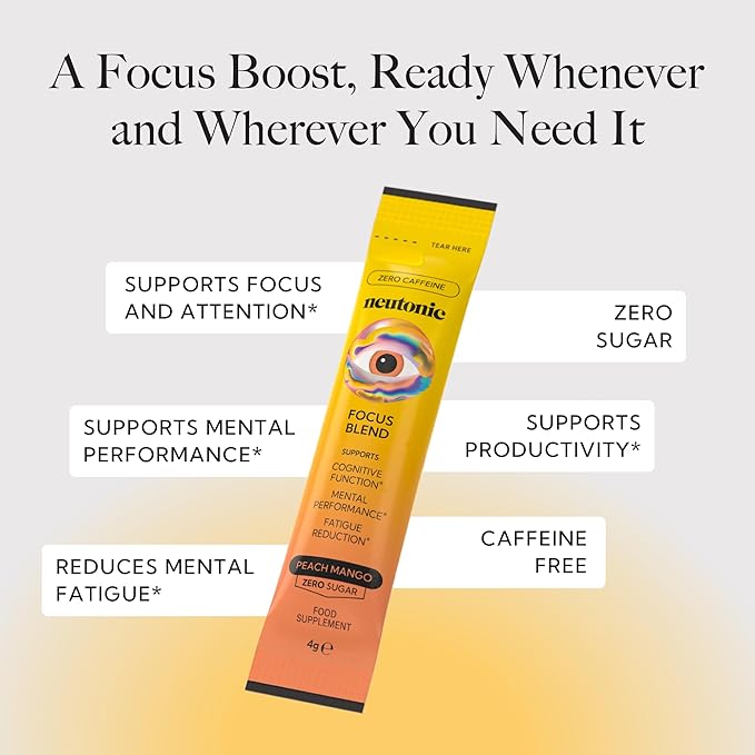 neutonic Nootropic Productivity Energy Drink &amp Focus Blend Powder Bundle | 12 Cans Wild Citrus &amp 16 Sticks Peach Mango | Zero Sugar | Support Memory Mental Clarity Cognitive Function