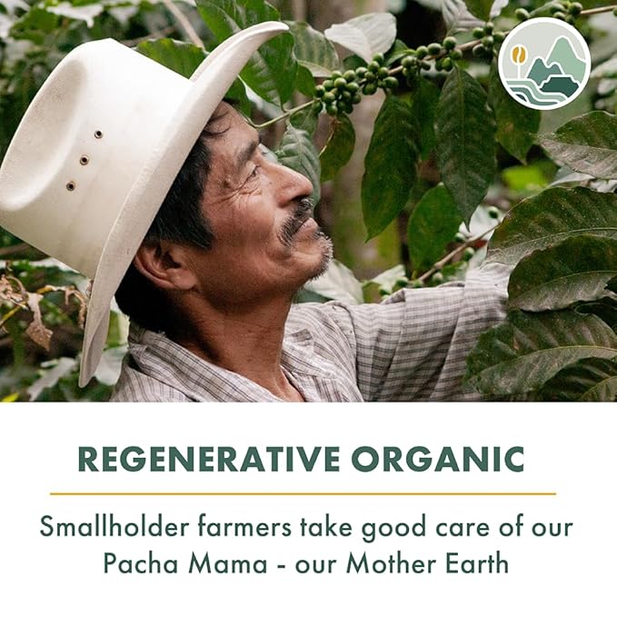 Pachamama Organic Coffee - Farmer's Blend Dark Roast Whole Bean Coffee - 2 lb - Farmer Owned &amp Regenerative