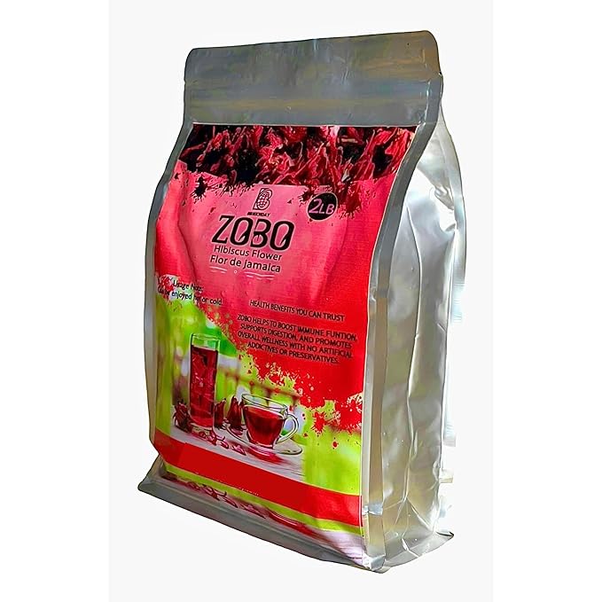 Hibiscus Flowers Tea – 2 lb (Bulk) | BBNKNDAY Organic Dried Flor de Jamaica Herbal Tea – Non-GMO Caffeine-Free No Sugar – Hibiscus for Tea Infusions &amp Recipes