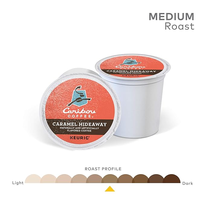 Caribou Coffee Caramel Hideaway Single-Serve Keurig K-Cup Pods Flavored Coffee 60 Count