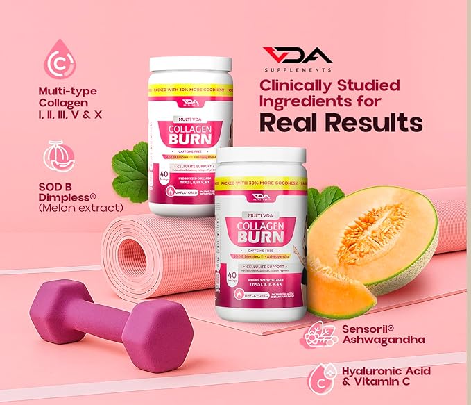 Hydrolyzed Collagen Powder for Weight Loss - Burn Ultimate Beauty Complex Multi Peptides Powder for Women with Types I II III V and X for Fat Burning Support Unflavored 40 Servings