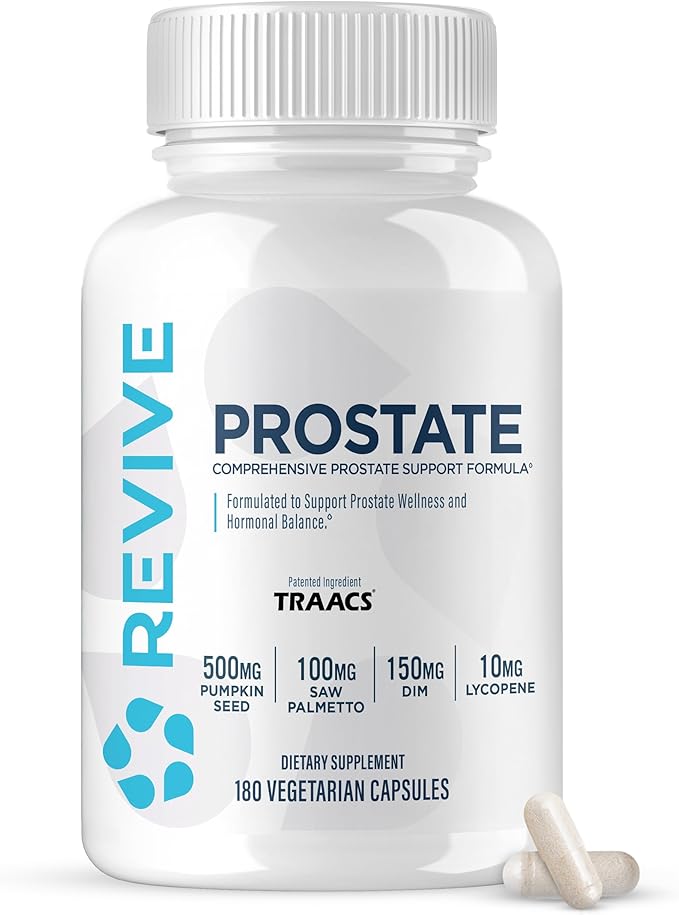 Revive MD Prostate Supplements for Men – Maintain Healthy Prostate-Specific Antigen (PSA) &amp Estrogen Levels and Urinary Flow – with Saw Palmetto &amp Beta Sitosterol for Prostate Health (60 Servi