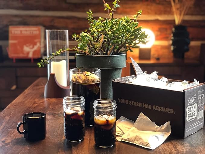 GRADY’S COLD BREW French Vanilla 100% Arabica Ground Coffee &amp Chicory Pouches | SIX Bundles of 4 Easy-to-Brew Bean Bags Makes 72 drinks