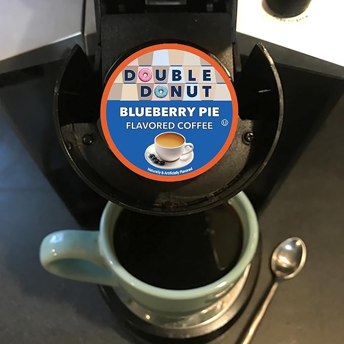 Double Donut Coffee Blueberry Coffee in Single Serve Pods Flavored Coffee For the Keurig K Cups Brewer 80 Cups