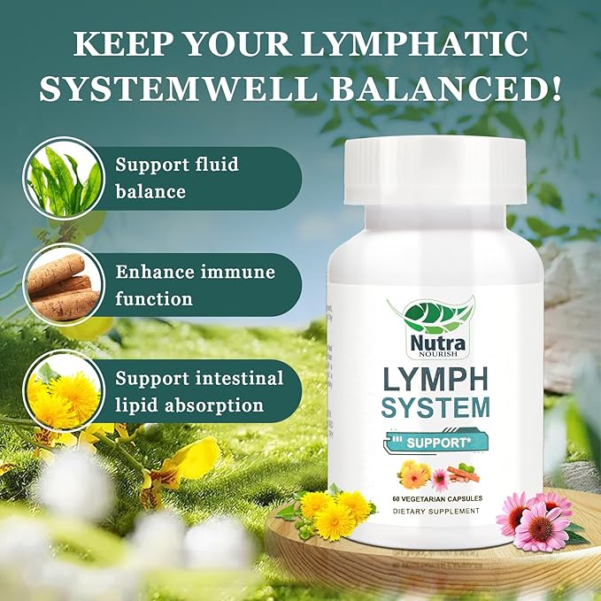 Lymphatic Drainage Supplements with DandelionEchinacea &amp Bromelain Extracts Lymph System Support for Men and Women - Cleanses Lymphatic 120 Count Bottles (2)