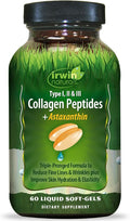 Irwin Naturals Collagen Peptides + Astaxanthin Type I II &amp III 60 Liquid Soft-Gels