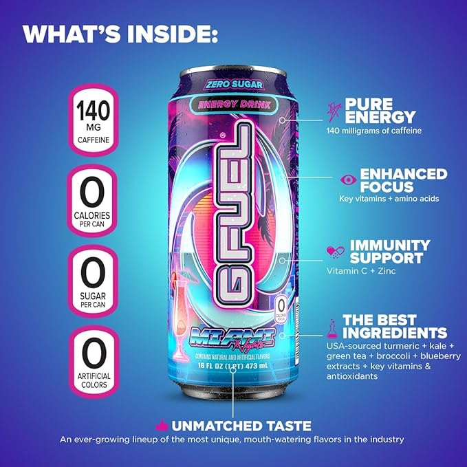 Extreme Energy G Fuel Energy Drink Variety Packs 16 ounce cans 12 pack (4 Flavor Variety Pack)