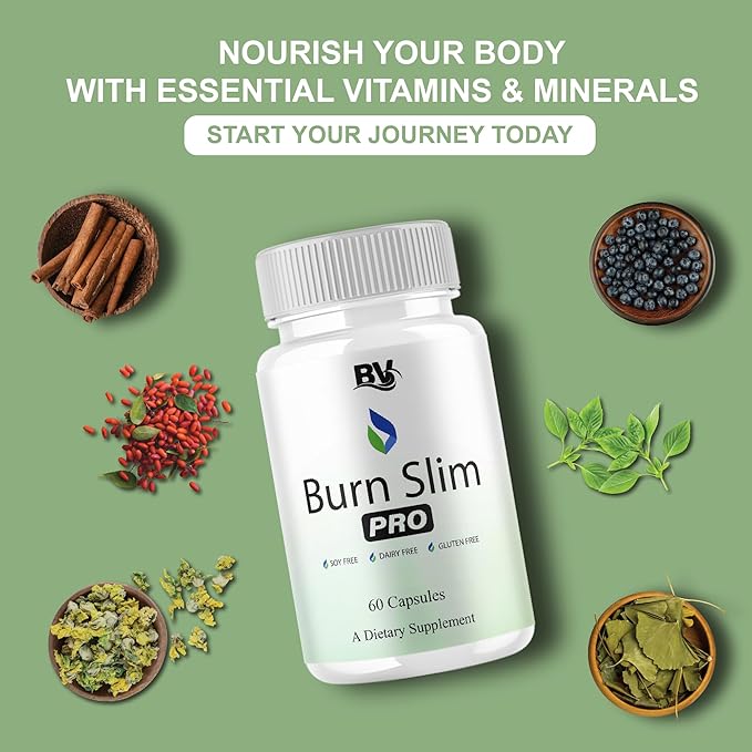 BLUE VIBE Burn Slim Pro Capsules BurnSlim Advanced Maximum Strength Overall Health &amp Wellness Support Supplement Burn Slim Premium All Natural Daily Health Support Formula (3 Pack - 180 Capsules