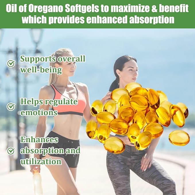 Oil of Oregano with Black Seed Oil 2 in 1 Organic Oregano Capsules for Immune Support &amp Overall Wellness Non-GMO Gluten Free 300 Softgel