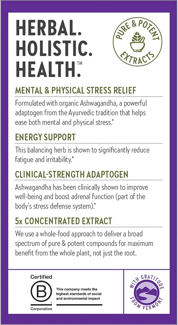 New Chapter Organic Ashwagandha Supplement One Capsule a Day of Adaptogens for Stress Relief Mood Support &amp Energy Vegan 60 Count