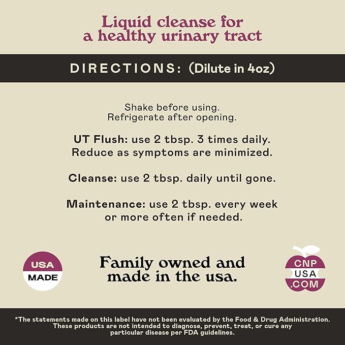 Complete Natural Urinary Tract Complete 12oz - Liquid Supplement for Urinary Tract Health with Organic Cranberry D-Mannose Beet Root Fennel Seed and Turmeric