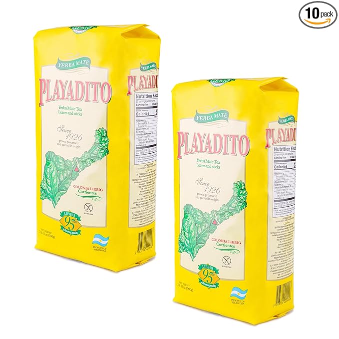 Yerba Mate Playadito 1 kg. | 2.2 lbs. - 2 Pack. - 10 Set