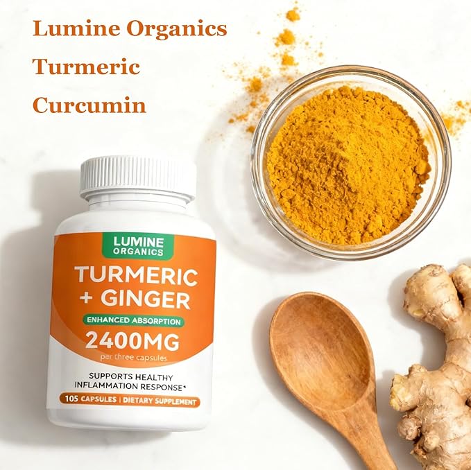Turmeric Curcumin Supplement | 2400mg Turmeric Extract with 95% Curcuminoids with Bee Propolis Ginger MCT Oil Fat Soluble Vitamin C &amp Black Pepper - 105 Capsules (2PCS)