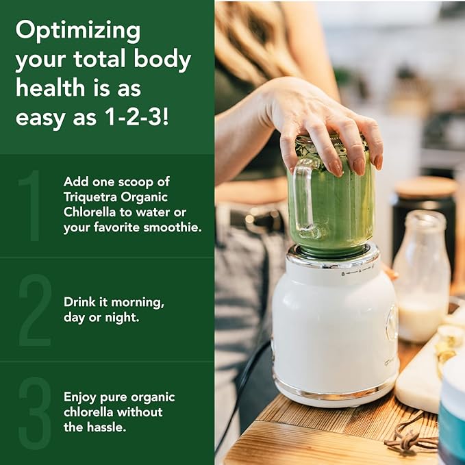 Organic Chlorella Powder – Raw &amp Sun-Grown – Nutrient-Dense Green Algae with CGF (Chlorella Growth Factor) Supports Overall Well-Being and Vitality – Vegan-Friendly – 75 Servings (225g)