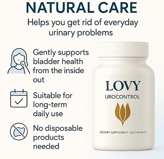 Lovy Urocontrol Capsules Bladder Health Supplement Maximum Strength Formula with Magnesium Cranberry Pumpkin Seed Red Clover Sea Buckthorn Fruit Powder Non-GMO Gluten Free 60 Capsules (1)