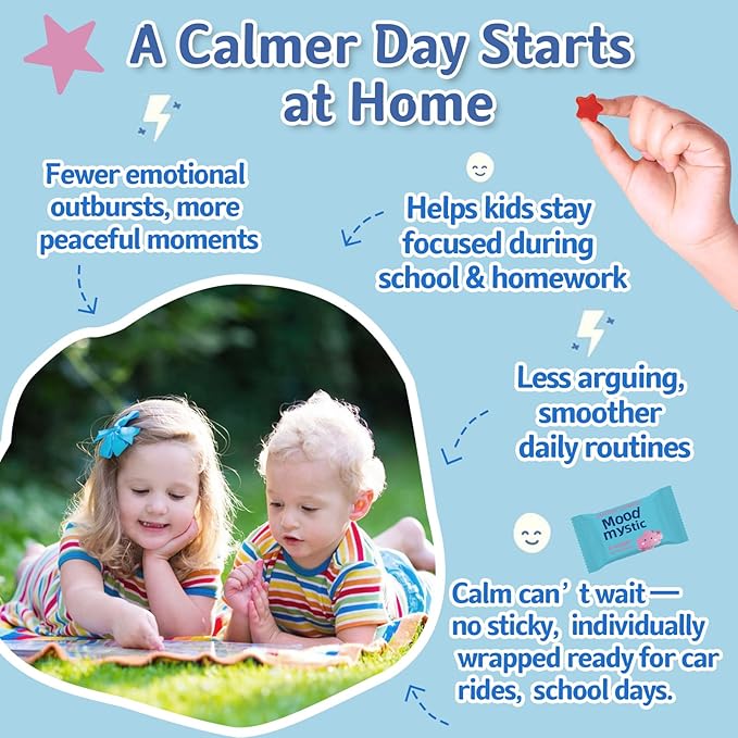 Saffron Gummies for Kids - Saffron Extract Supplement with GABA Calms Temper Tantrums Supports Happy Mood &amp Cognition Focus Calm Gummies for Kids 4+ Sugar Free Strawberry 90 Counts