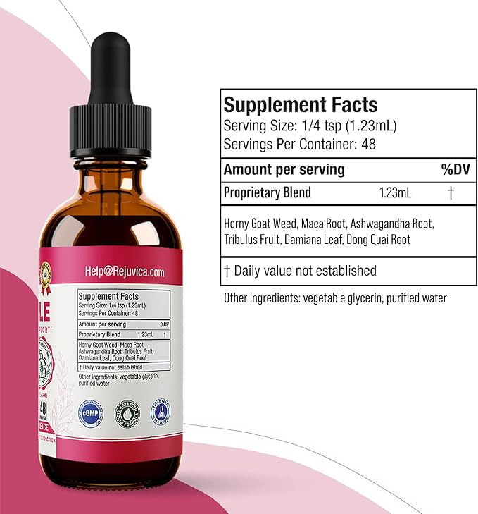 Rejuvica Health Activated Female - Advanced Female Libido Support Supplement - Liquid Delivery for Better Absorption - Maca Horny Goat Weed Damiana &amp More!