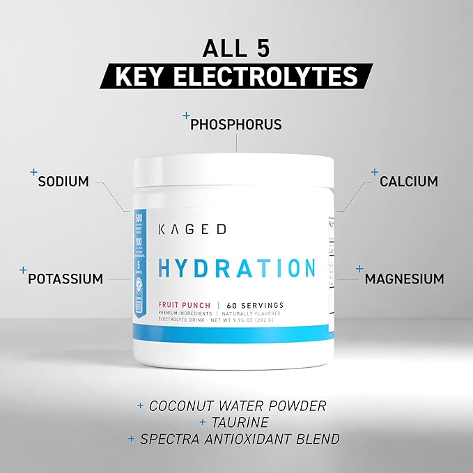 Kaged Electrolyte Hydration Powder Hydracharge Apple Limeade Sports Drink for Men and Women Pre Post Intra Workout Supplement 60 Servings