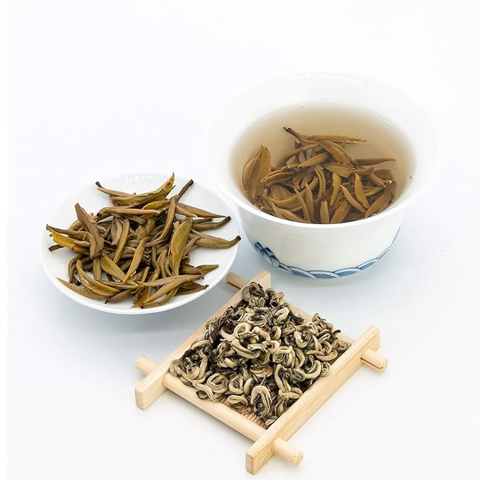 Oriarm Snail Jasmine Green Tea Loose Leaf - Chinese Fujian Green Jasmine Tea Yu Luo 1000g (2×500g Ziplock Resealable Bags)