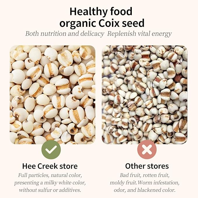 Job's Tears Coix Seed Jobs Tears Seeds Pearl Barley Coix Rice No addition No Sugar薏米 薏仁米 薏仁 薏苡仁18oz/500g