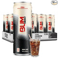 BUM Sugar-Free Energy Drink Cola - Lightly Carbonated &amp No Artificial Colors Natural Caffeine &amp Citicoline for Energy &amp Focus Brain Boost &amp Workout Sports Beverage - 12 oz Pack of