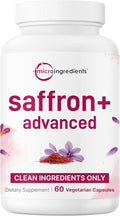 Micro Ingredients Saffron+ Advanced Supplements 60 Veggie Capsules – 10-in-1 with Saffron Extract High Absorption Fat-Soluble Vitamin C Magnesium Turmeric &amp KSM-66 Ashwagandha – Filler Free