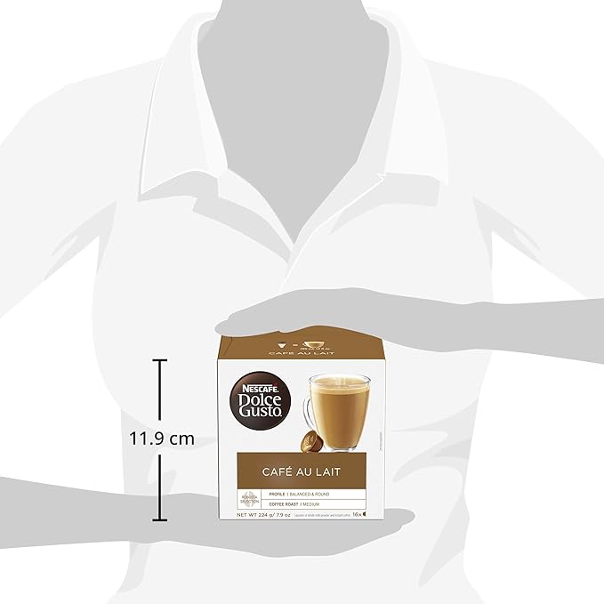 Dolce Gusto Nescafe Coffee Pods Cafe Au Lait 16 Count Pack of 3