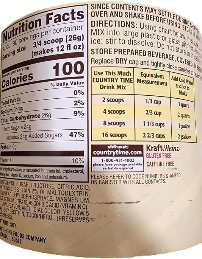 COUNTRY's Time Lemonade Drink Mix Powder Best Flavor 5lb 2.5 oz