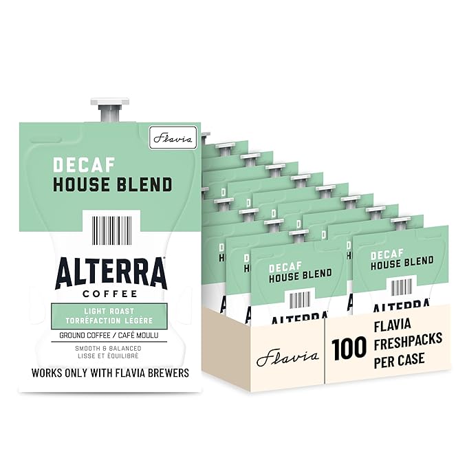 Flavia Alterra Decaf House Blend Freshpacks works only with Flavia Brewers Light Roast (Case of 100)