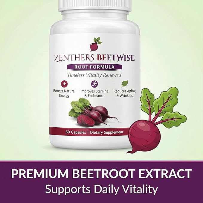 Beetwise Beetwise Root Formula Cold PressedBeetroot Supplement Natural Energy Support Vegan-Friendly60 Capsules (1PCS)