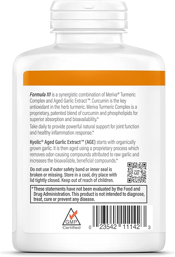 Kyolic Aged Garlic Extract Formula 111 Healthy Inflammation Response* Curcumin 150 Capsules