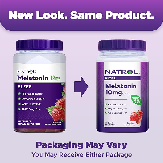 Natrol Melatonin Gummies 140ct &amp Vitafusion Fiber Gummies 90ct Bundle Sleep &amp Digestive Support