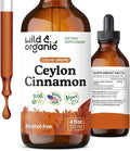 Wild &amp Organic Ceylon Cinnamon Tincture 500 mg - Liquid Cinnamon Supplements for Overall Support - Cinnamomum Verum Bark Extract - Vegan Sugar &amp Alcohol-Free Non-GMO - 4 fl oz