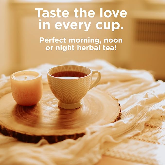 Red Rose Blossoms Strawberry Rose Blossom Herbal Tea with 18 Individually Wrapped Tea Bags Per Box (Pack of 6) Caffeine Free Brew Hot Naturally Flavored Herbal Tea