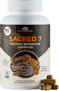 Naturealm Sacred 7 Mushroom Supplement Capsules | 60-Day Supply | 7-in-1 Organic Mushroom Complex Capsules with Lions Mane Reishi Chaga | 1000mg Per Serving | Immune Support &amp Focus