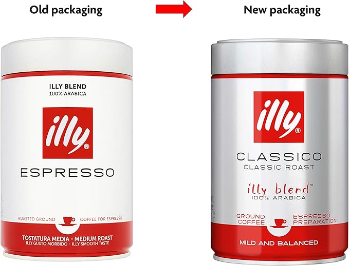 Illy - Espresso - Ground Coffee Medium Roast - 250g (Pack of 2)