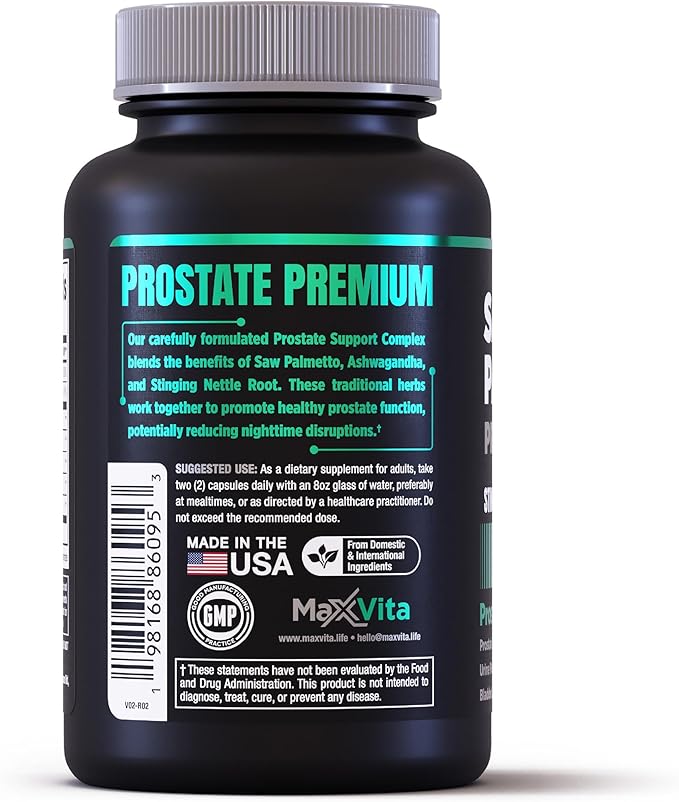 Prostate Premium - Saw Palmetto for Men Stinging Nettle Ashwagandha Lycopene Bladder &amp Urinary Relief Prostate Supplement for Men 60ct