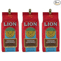 Lion Coffee Premium Gold Roast 10% Kona Coffee Blend Ground 7 Ounce Bag (Pack of Three)