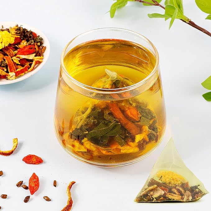 Goji Berry Chrysanthemum Tea for Liver Health Dandelion Wolfberry Tea Bags 8 Excellent Raw Material Formulas Liver Cleanse &amp Detox Herbal Tea Bags Vegan Sugar-Free &amp Caffeine-Free (2BOX (