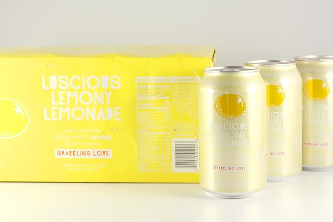 KauffmanTreats Frannie Sparkling Beverage- Zero Calories &amp Sugar Aspertame Free: 24-Ct Case 12 Oz. Cans (Luscious Lemonade)